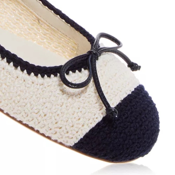 Miu Miu Crochet Knit Ballerinas In Ivory/blue | ModeSens Miu Miu Crochet knit ballerina flats